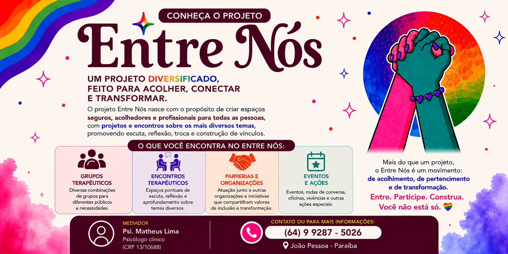 Banner do evento Projeto Terapêutico - Entre Nós